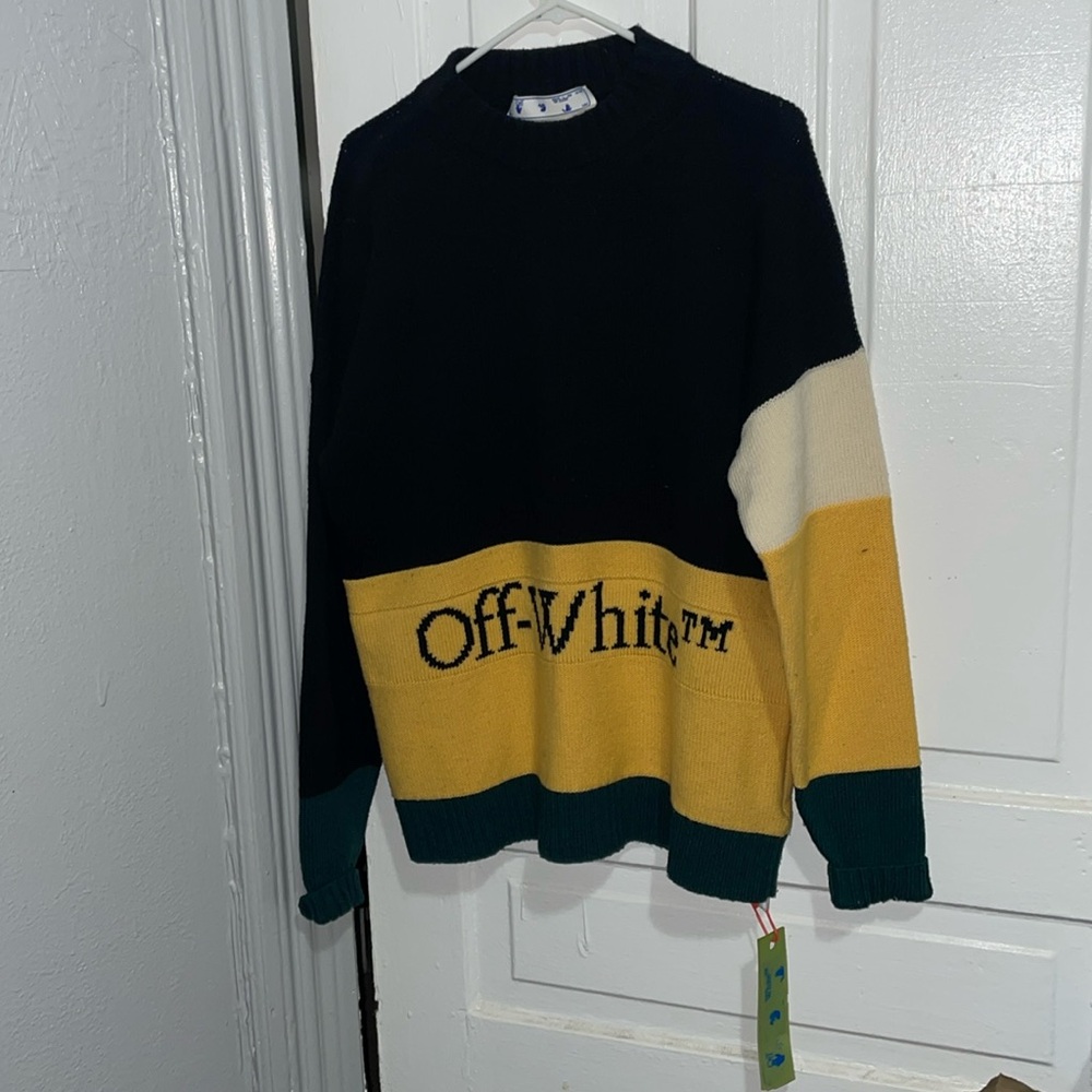 Off-White Multi Colored Sweater Size Small - image 1